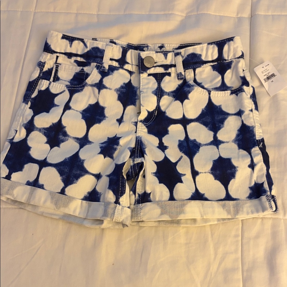 GAP Kids MIDI Slim Fit Stretch Tie-Dye Denim Shorts Size 12 Regular